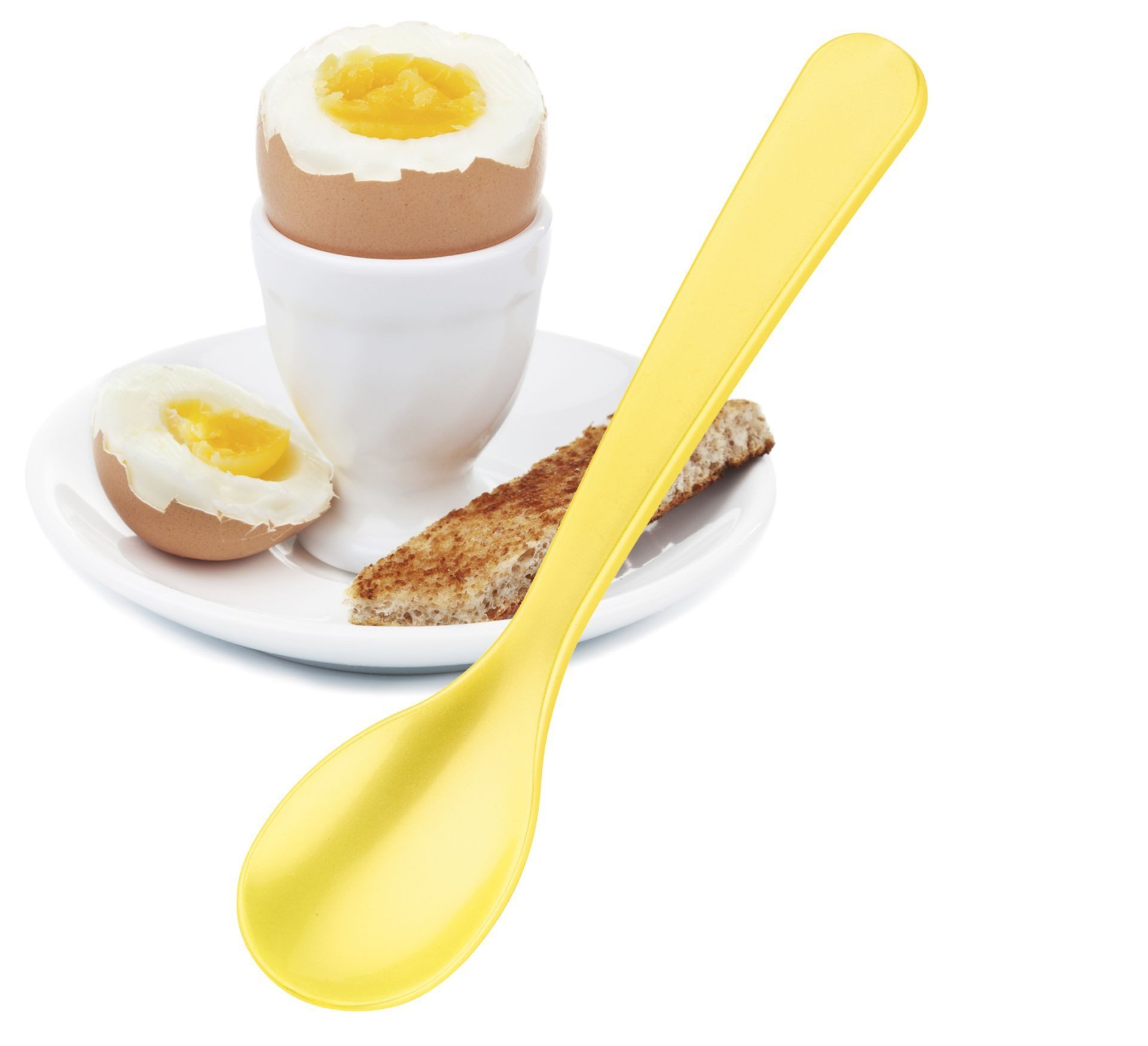Cilio Eierlöffel Cilio Eierlöffel Löffel aus Hochwertigem Kunststoff 12cm Farbe: gelb, spülmaschinengeeignet