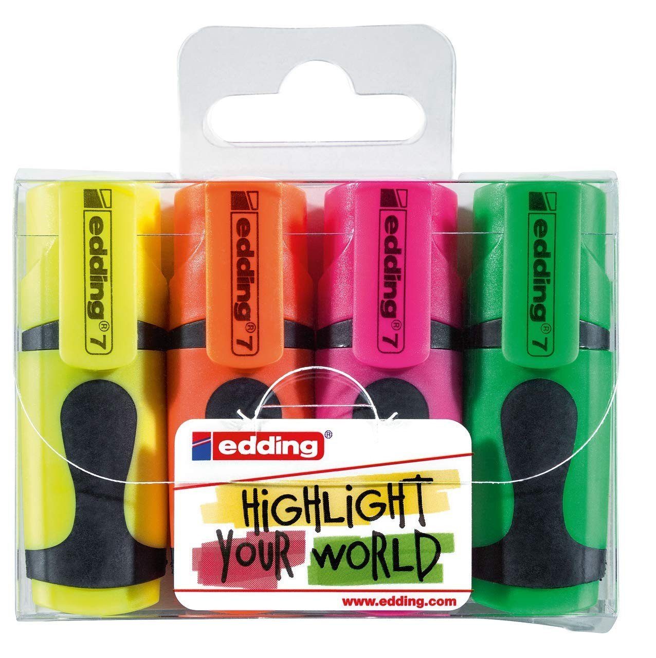 Marker edding Textmarker mini highlighter, 1-3mm, 4er Set