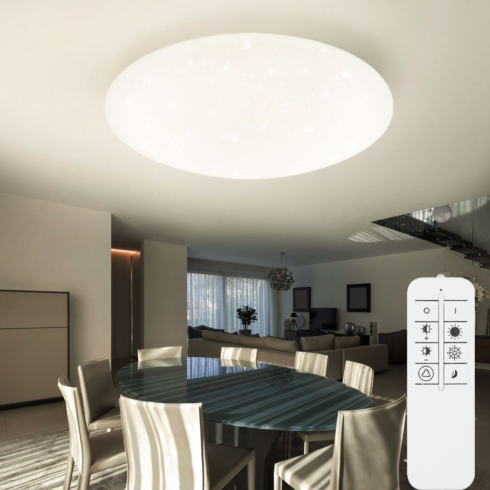 Lampe Deckenleuchte, Tageslichtweiß, verbaut, Kaltweiß, Sternen Globo Zimmer fest Neutralweiß, LED Warmweiß, Fernbedienung LED-Leuchtmittel Wohn Kinder LED CCT Decken Effekt