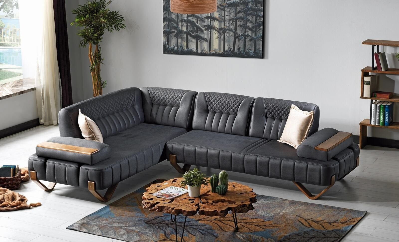 Eckcouch Textil Sofa Form, Ecksofa L-Form 1 Ecksofa Couch JVmoebel Made Polster Premium Teile, Europa L in