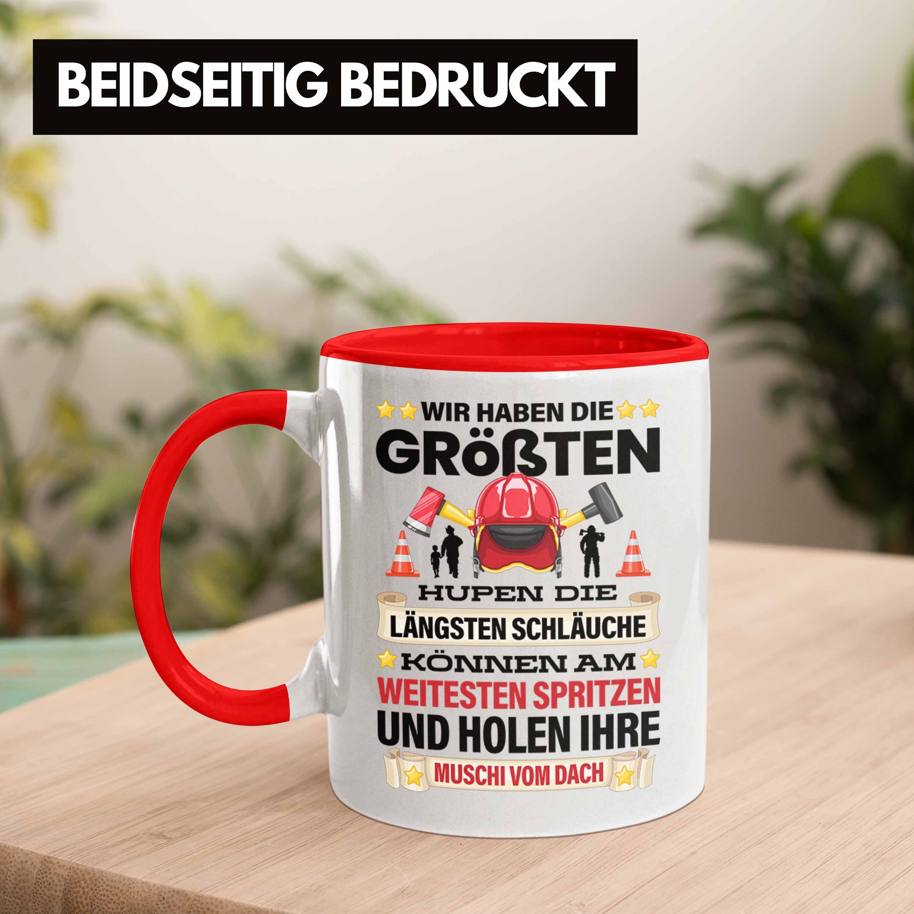 Versaut Trendation Rot Humor für Tasse Feuerwehr Spruch Männer Geburtstag Erwachsenen Trendation Feuerwehrmann - Tasse Geschenk