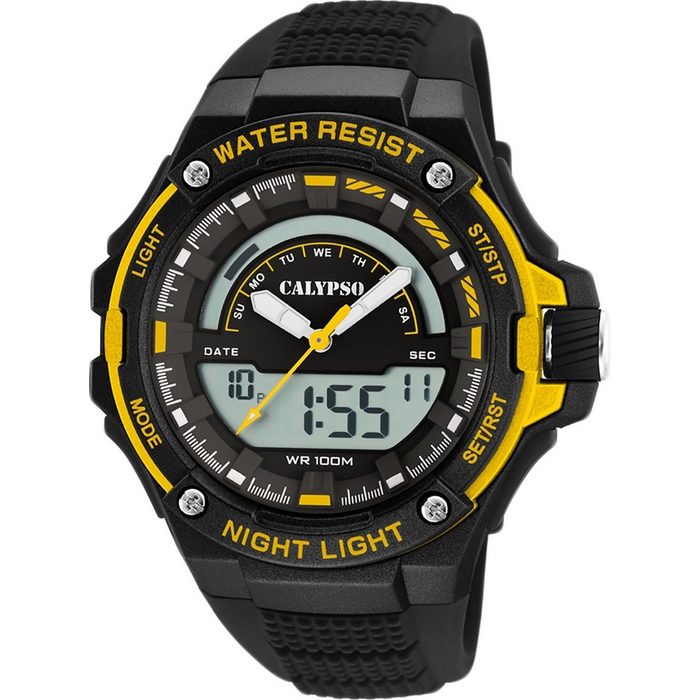 CALYPSO WATCHES Digitaluhr Calypso Herren Uhr K5768/4 (Armbanduhr) Herren Armbanduhr rund Kunststoff PUarmband schwarz Sport