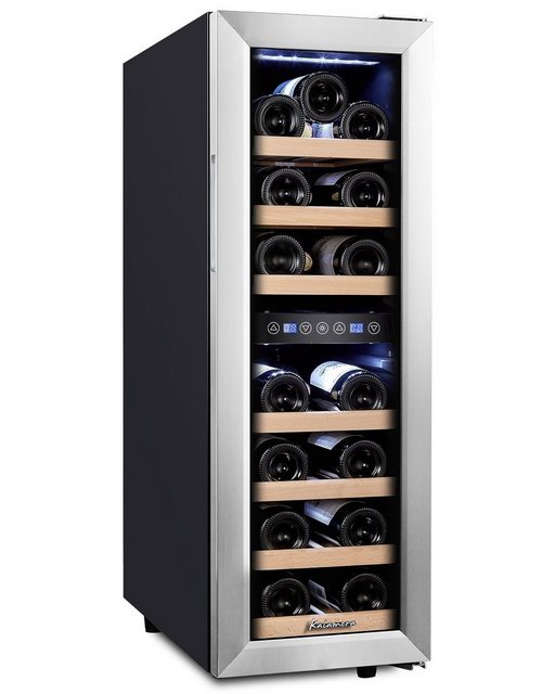 kalamera Weinkühlschrank KRC-75BSS, für 19 Standardflaschen á 0,75l,2 zonen