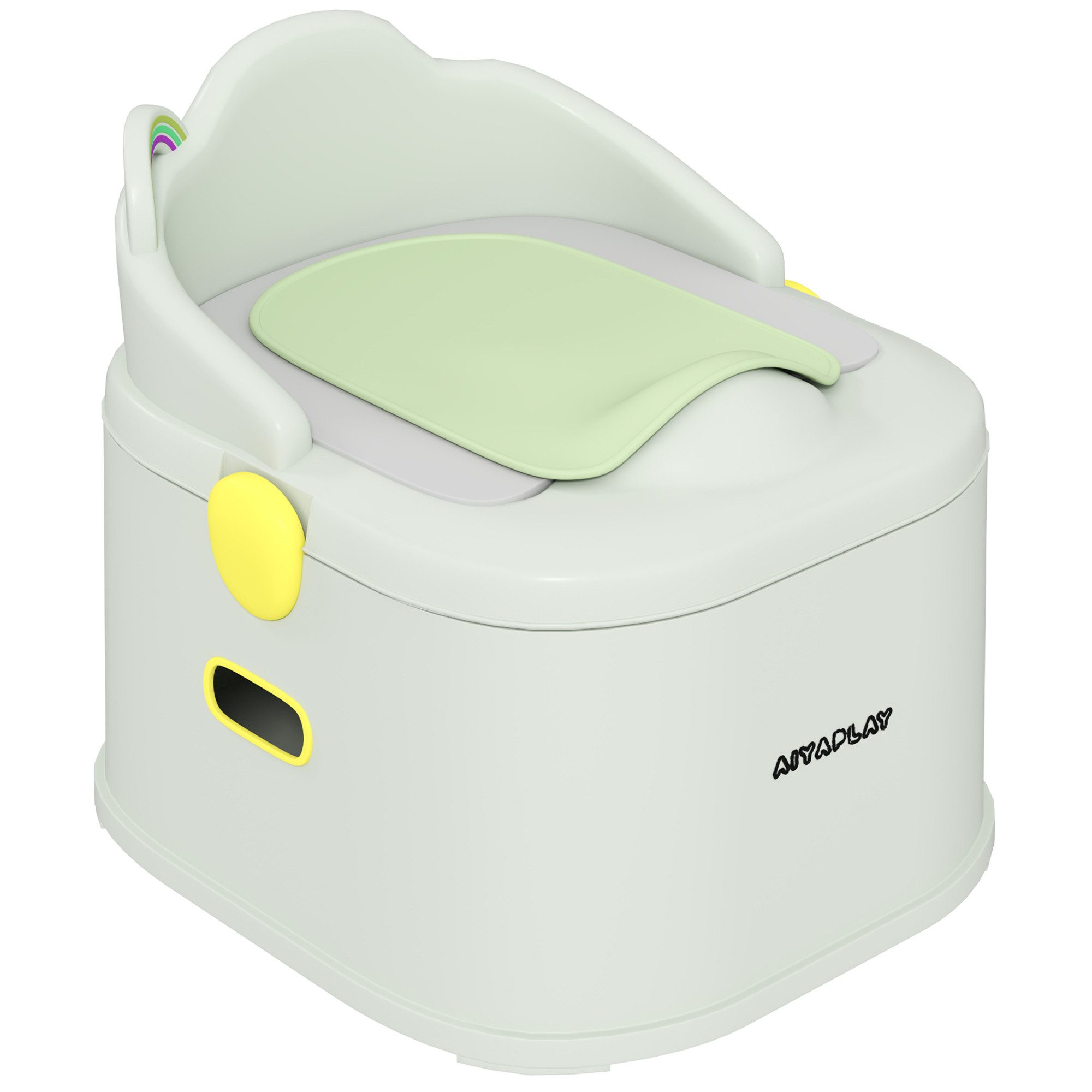 AIYAPLAY Toilettentrainer 3-in-1, abnehmbar, mit Griffe, für Kinder 6-72 Monaten, (Kindertopf, 1-tlg), bis 50 kg belastbar, Kunststoff, Kunstleder, Grau