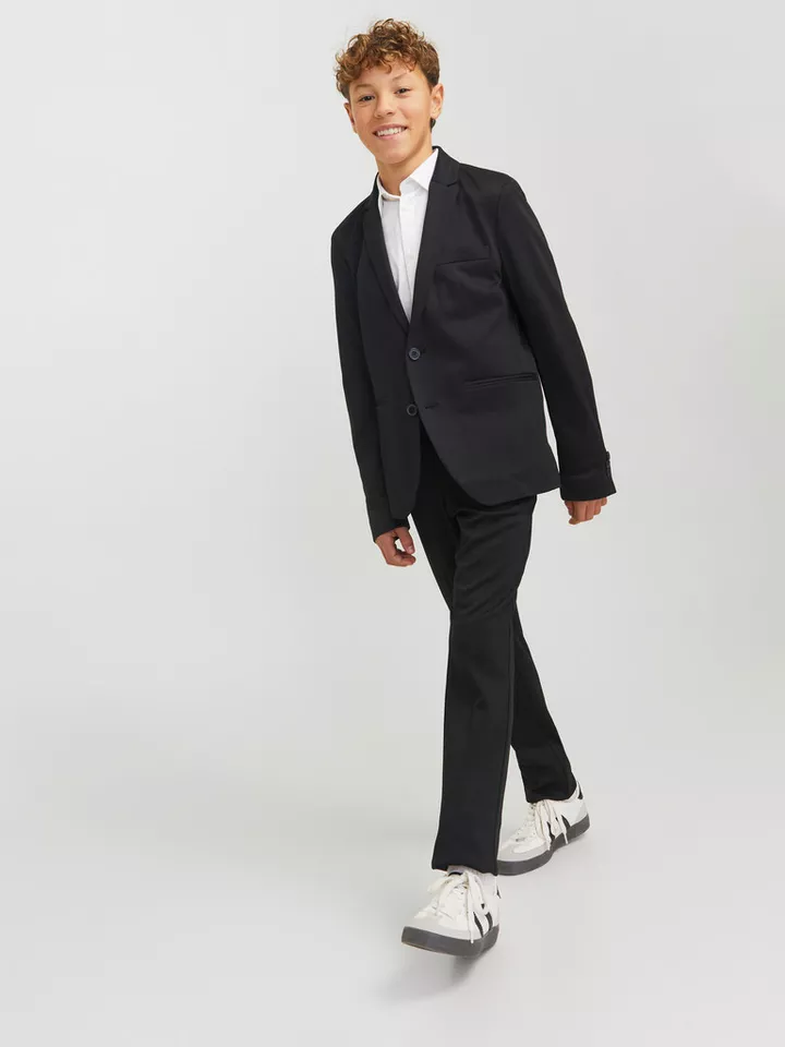 Jack & Jones Junior Anzug JJEJAXON sorgt für stylischen Look mit optimaler Passform (Set, 2-tlg) unifarben, modisch, slim fit, Jersey, Reverskragen