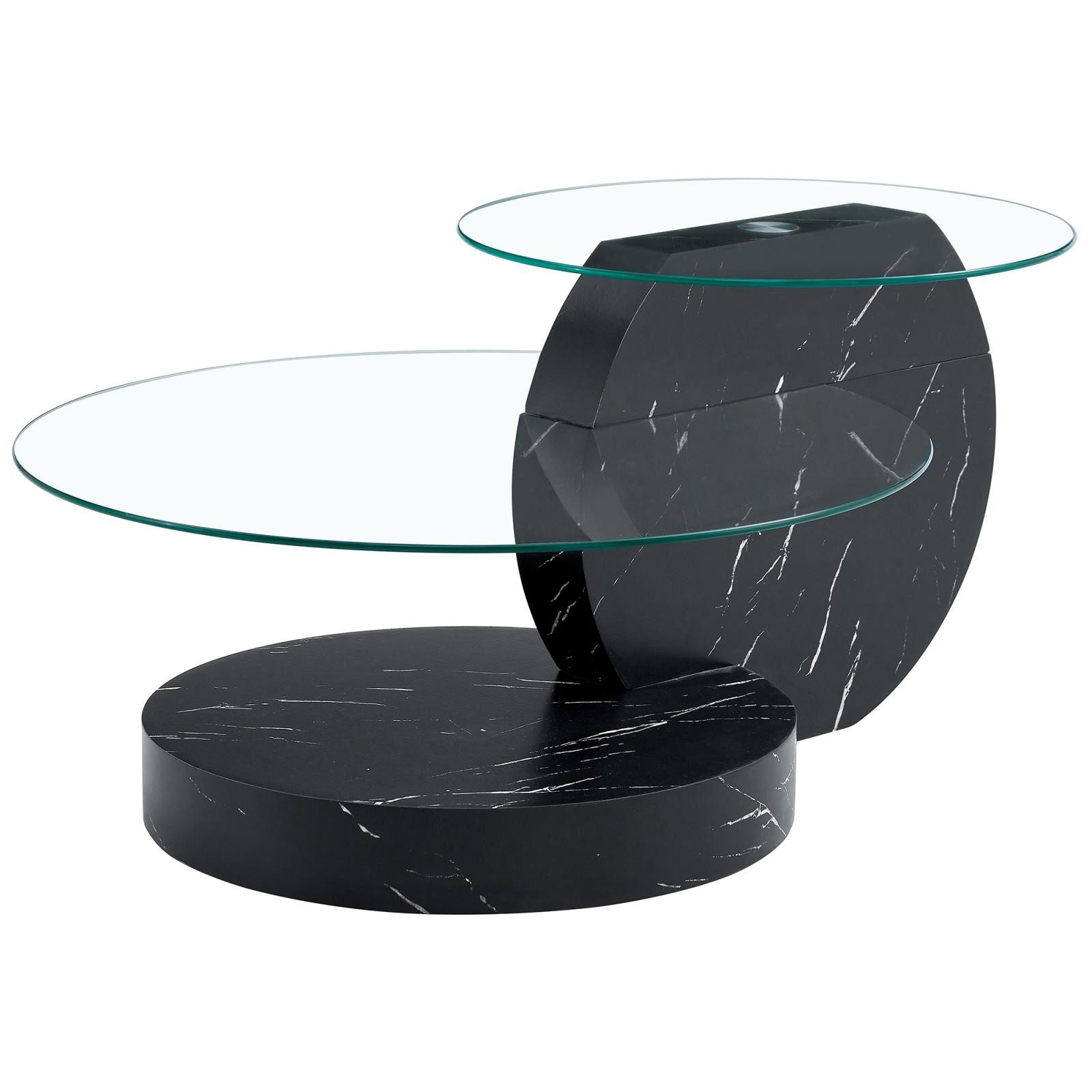 Rutaqian Couchtisch Moderner minimalistischer gehärteter Glas-Couchtisch, günstig online kaufen