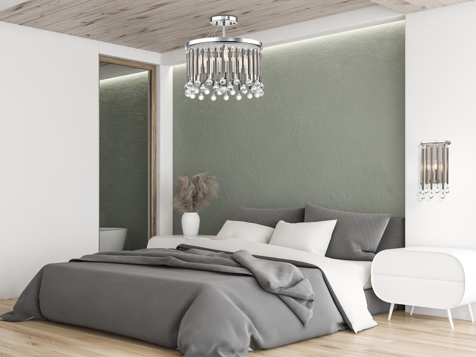 für Esstisch Silber Chrom wechselbar, Ø39cm Kristall, Designer Luxuslampen, warmweiß, Deckenleuchte, LED LED ausgefallene über-n meineWunschleuchte