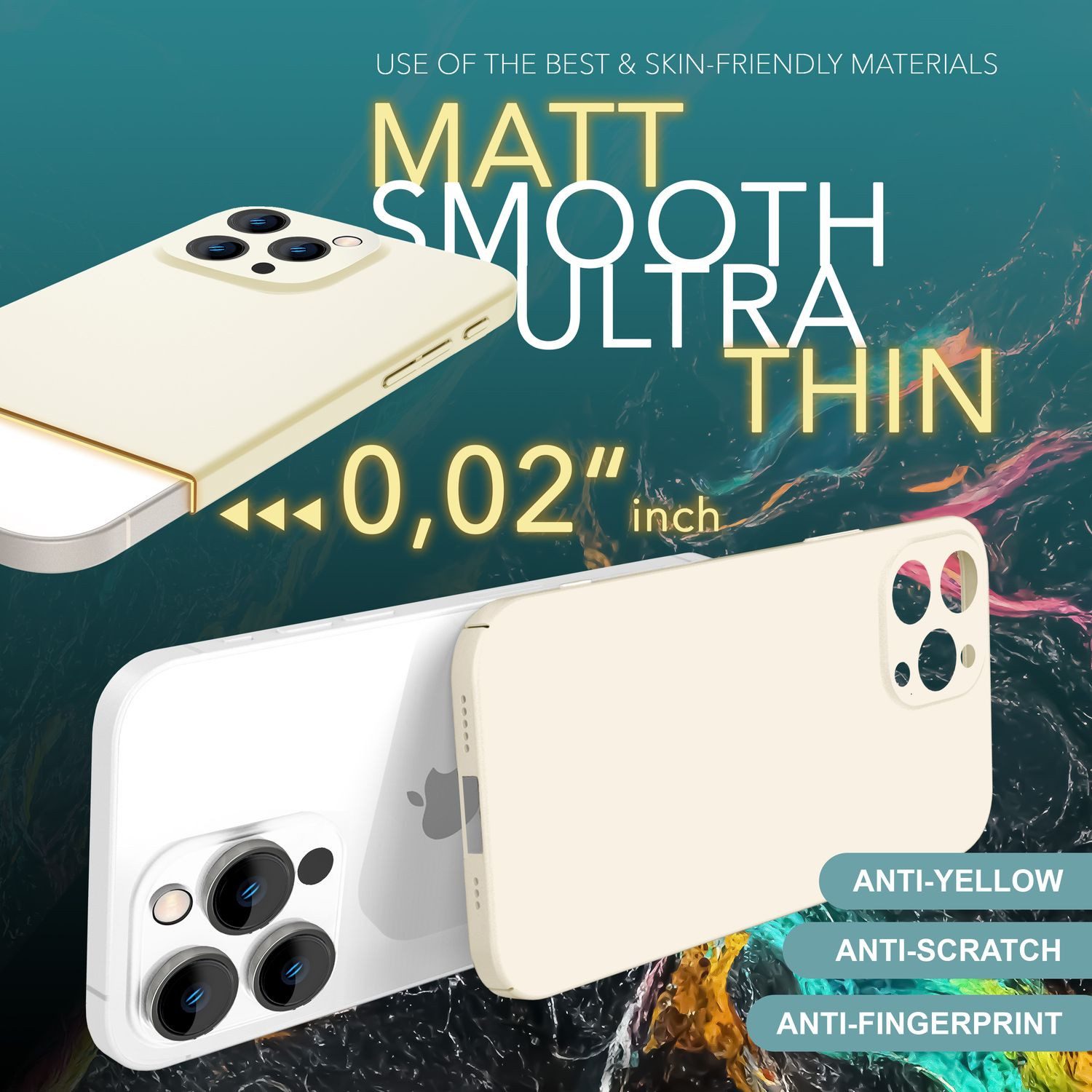 Nalia Smartphone-Hülle Apple iPhone 16 Pro 16 cm (6,3 Zoll), Ultra Dünne Hülle / Matt Hardcase / 0,5mm Slim-Fit / Anti-Fingerprint