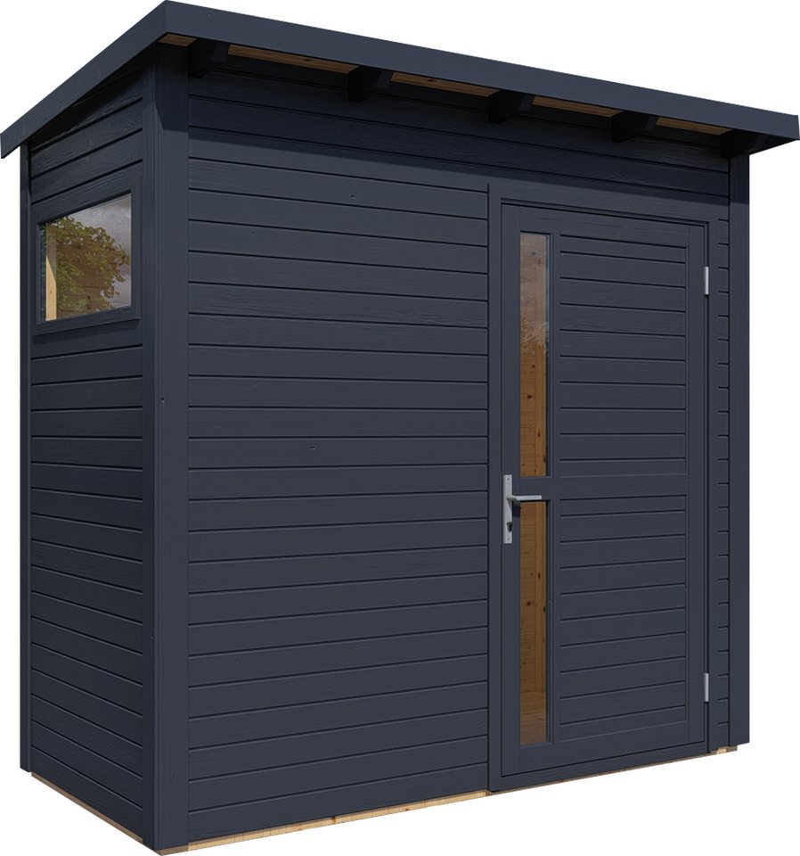 Thumbnail - BERTILO Gartenhaus Pentus 1 anthrazit, BxT: 247x143 cm