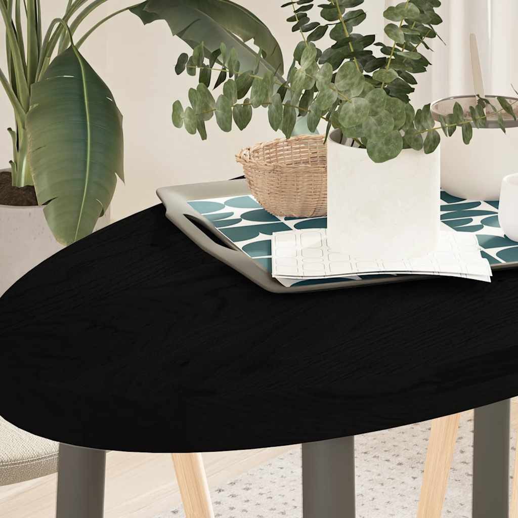 vidaXL Tischplatte Tischplatte Dunkelbraun 100x50x4 cm Massivholz Eiche Oval (1 St)