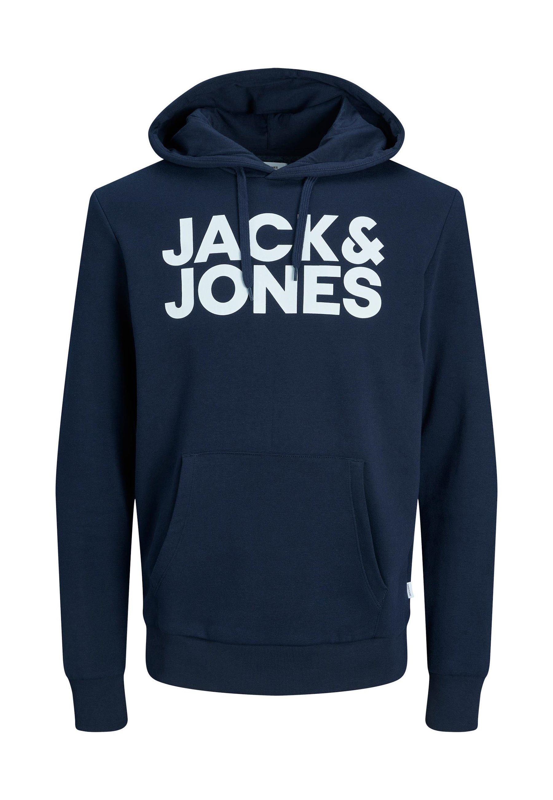 LP & Blazer Sweater Hoodie Hoodie (1-tlg) Navy Jones Pullover JJECORP Jack Sweater LOGO SWEAT