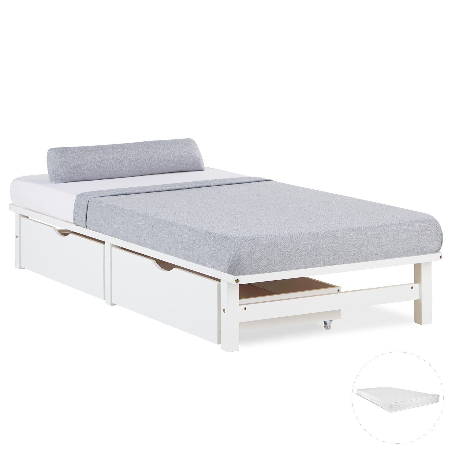 Homestyle4u Holzbett Palettenbett Holz Kiefer Futonbett günstig online kaufen
