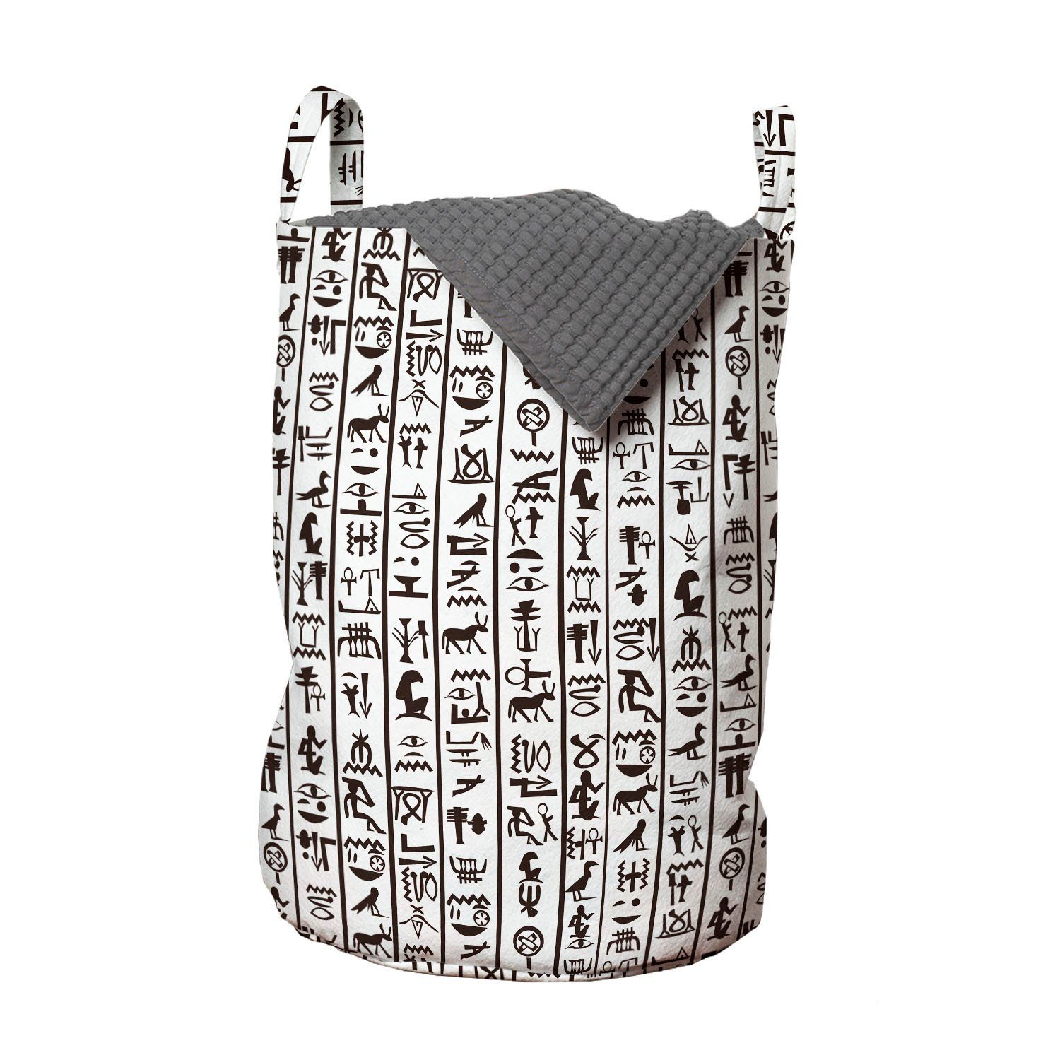 Abakuhaus Wäschesäckchen Wäschekorb mit Griffen Kordelzugverschluss für Waschsalons, ägyptisch Hieroglyphics Sprache