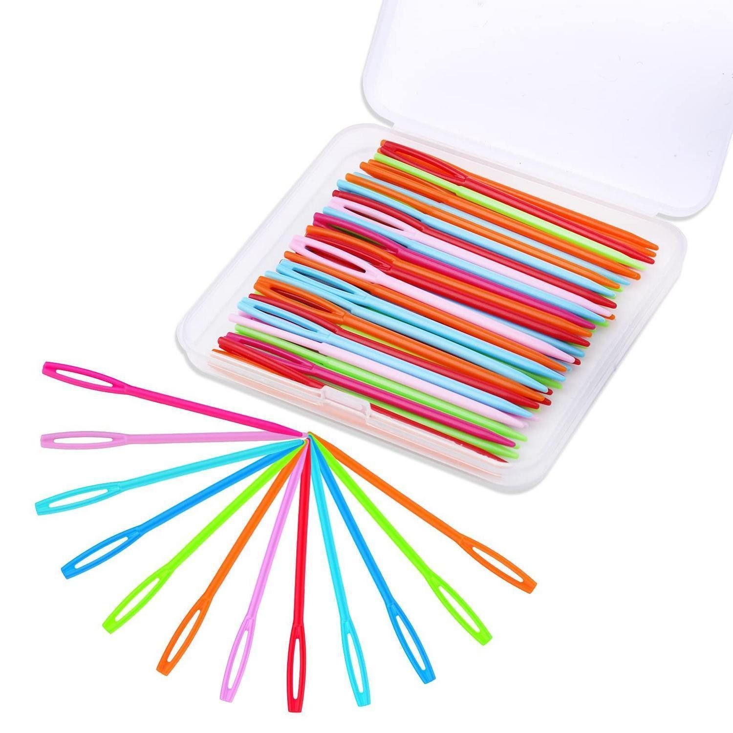 LuxusKollektion Big-Eye-Nadeln 50er Nähnadeln Kunststoff Regenbogen 7cm