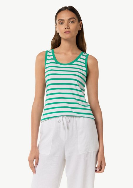 comma casual identity Shirttop Ärmelloses Top mit Streifen und Logo-Detail günstig online kaufen