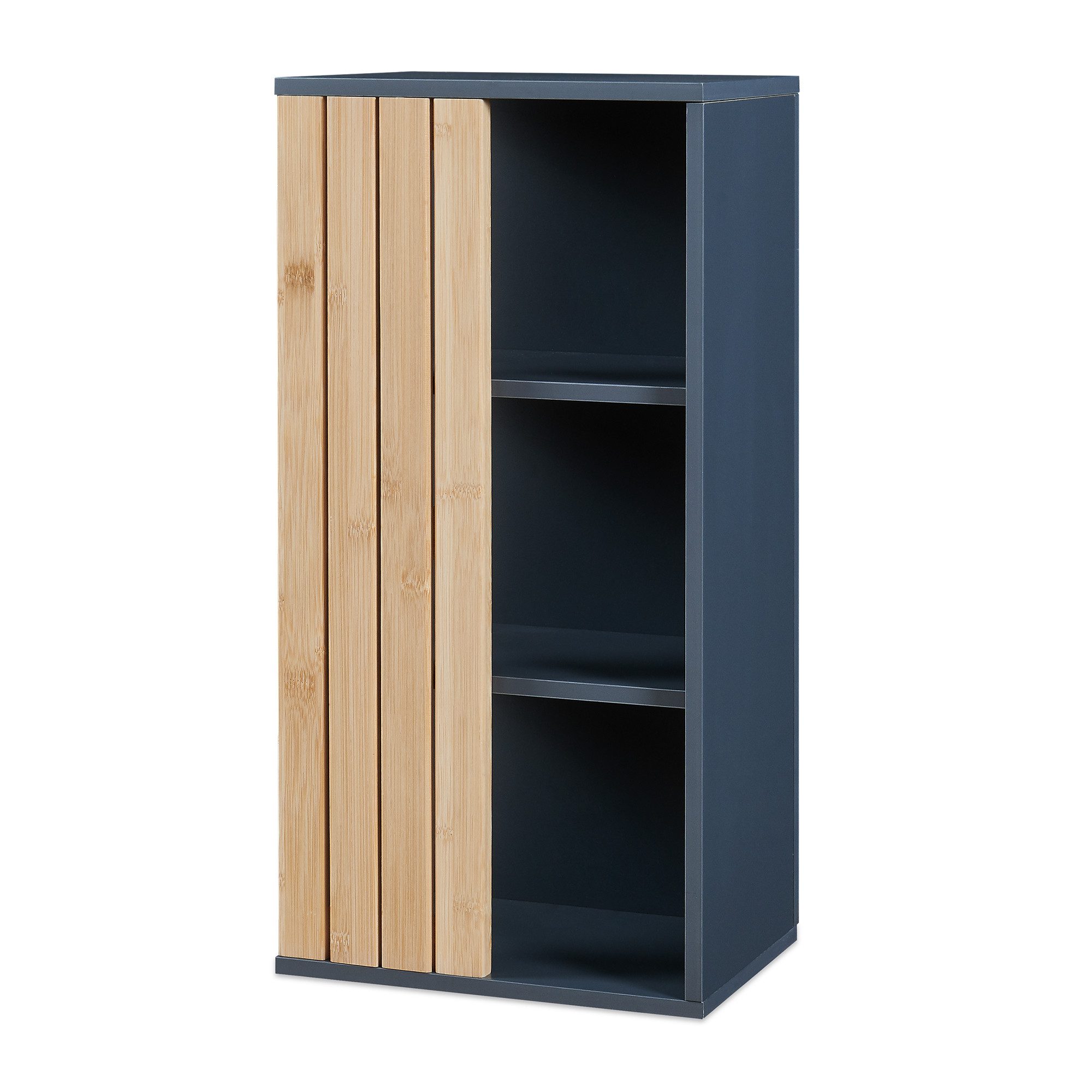 en.casa Hängeschrank »Svanes« 60 x 30 x 20 cm mit 3 Ablagefächern Dunkelgrau/Natur