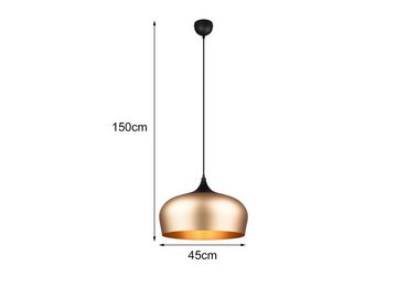 meineWunschleuchte LED Pendelleuchte, LED wechselbar, warmweiß, Esstisch-lampe modern über Kochinsel & Kücheninsel Gold-en, Ø45cm