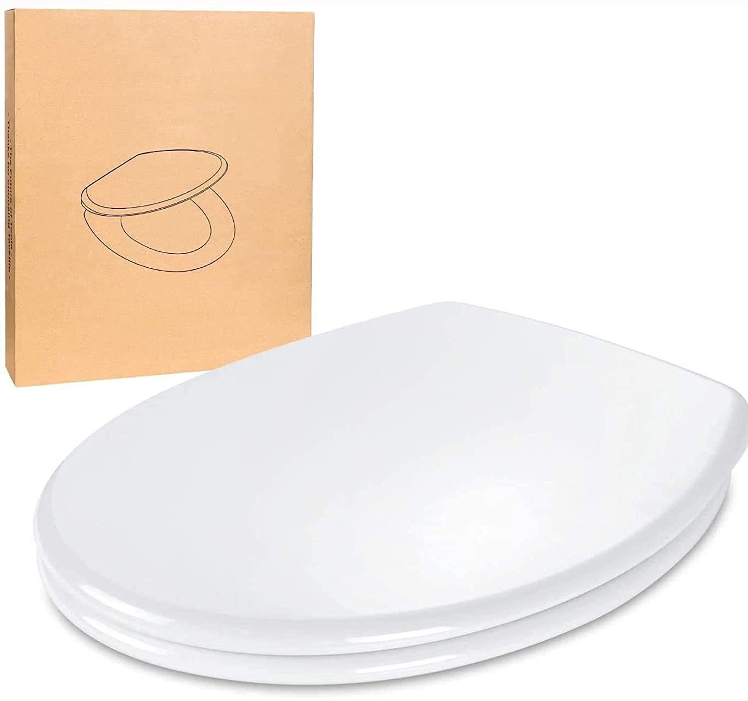 TACKLIFE WC-Sitz, Toilettendeckel O-Form Toilettensitz 4 Sitzdämpfer