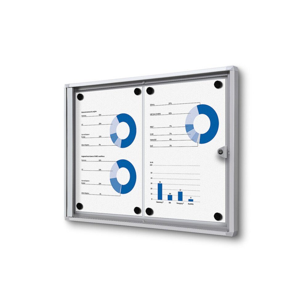 Hängevitrine Economy SCXS - 2x DIN A4 - Aluminium - Silber