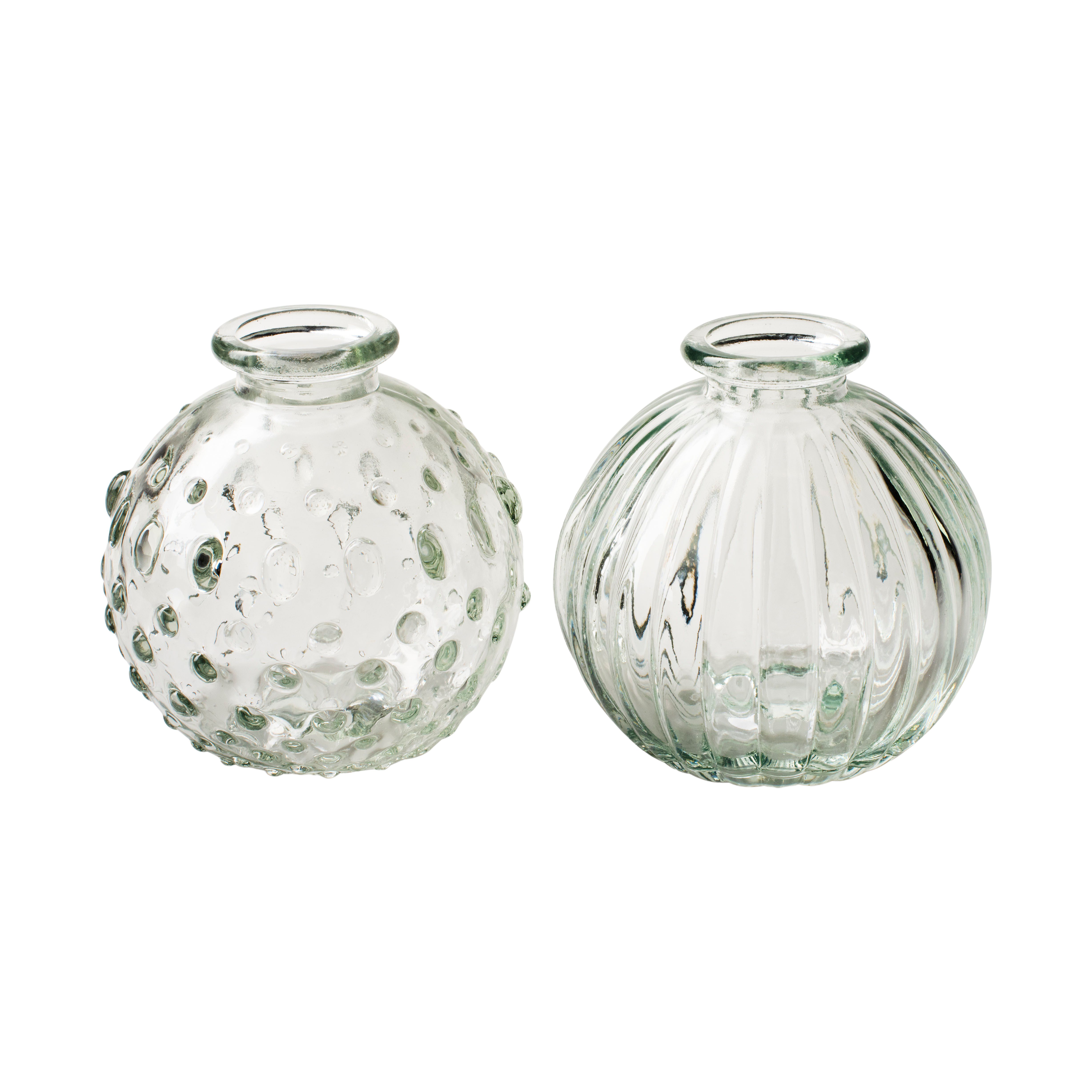 Annastore Dekovase 12 kleine Vasen aus Glas Vintage Blumenvasen Tischvasen Glasvasen, Dekoflaschen, Glasflaschen, Glasfläschchen, Deko-Flaschen
