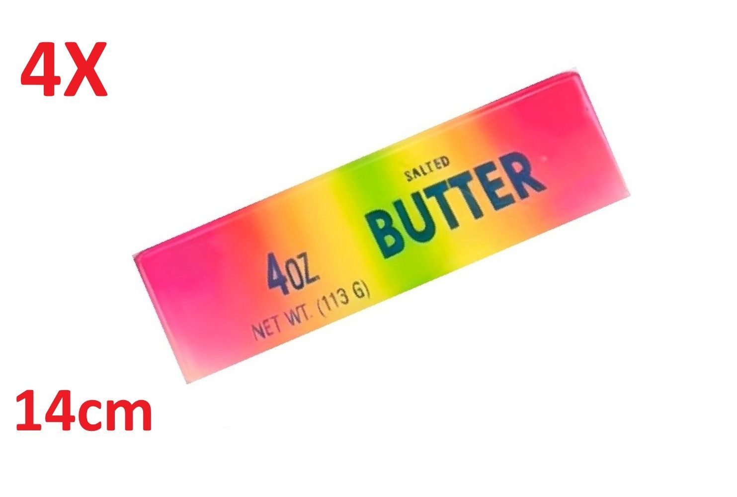 OLi Therapieknete Farbiges Squishy Butter – Weiche dehnbare Knetmasse (113 G) (4-tlg., L-13,3cm / B-3,5cm), Farbiges Anti-Stress, Spielspaß für Kinder & Erwachsene