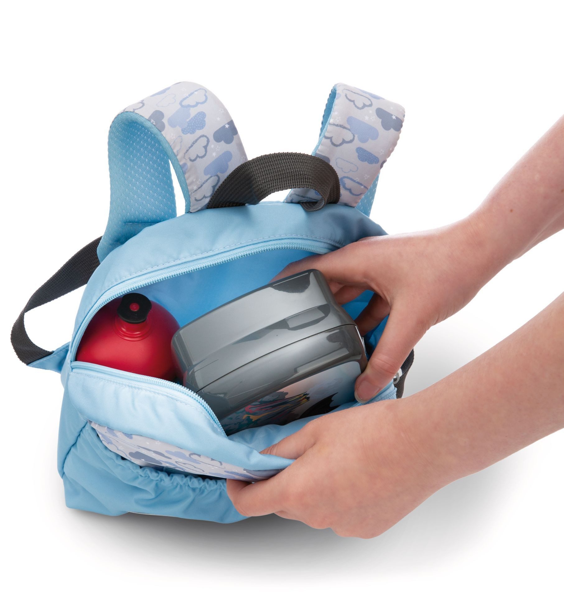 Nici Plüschfigur Nici 61762 Rucksack mit Plüschtier 21x26cm Hase 25cm hellblau