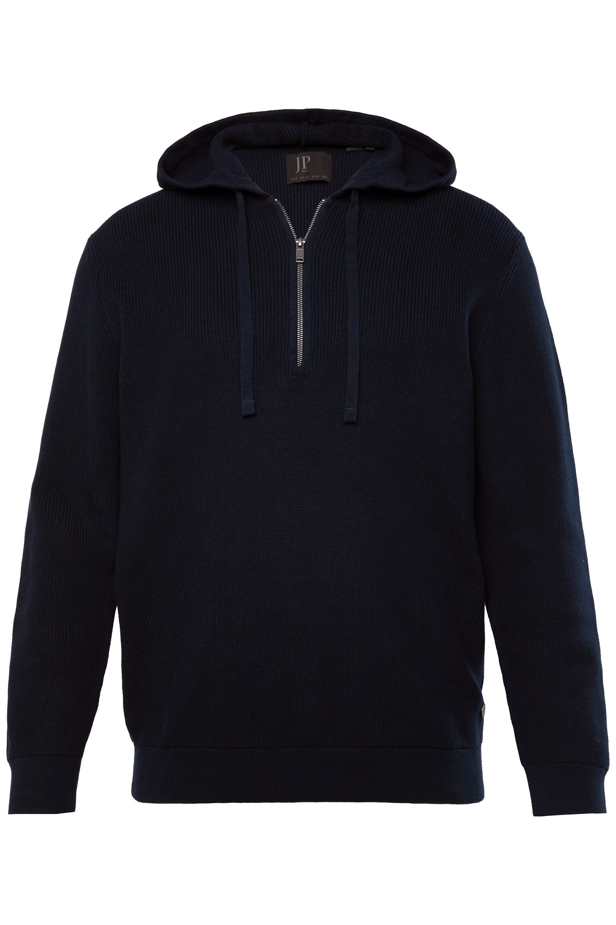 JP1880 Rundhalspullover JP1880 Strickhoodie Kapuze Rippstrick Zipper günstig online kaufen