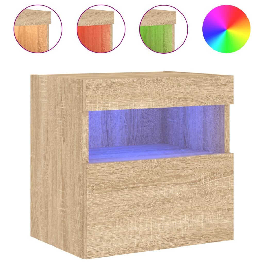 vidaXL TV-Wand TV-Wandschrank mit LED-Leuchten Sonoma-Eiche günstig online kaufen