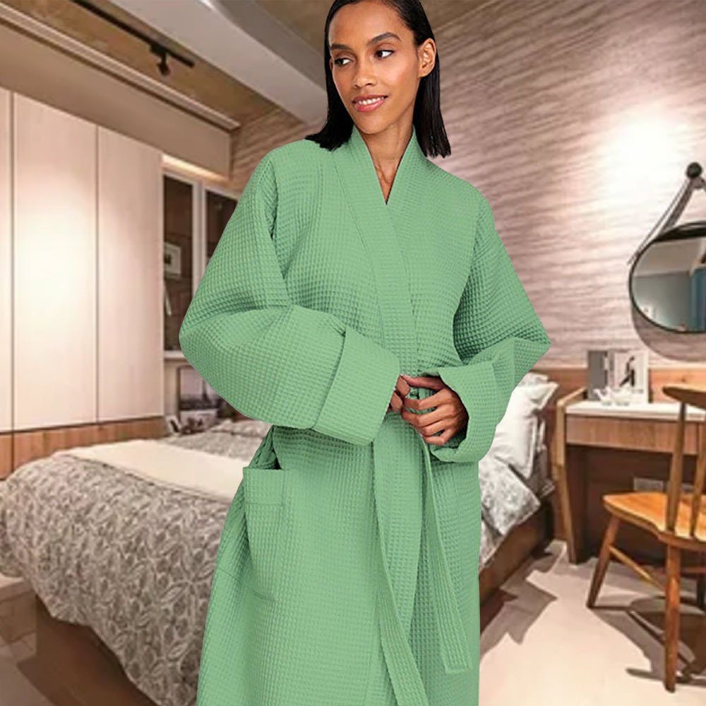 Damen-Nachthemd, Bequemer Schlichtes green Das Schlafanzug Blusmart Unisex-Bademantel Eleganter, Für