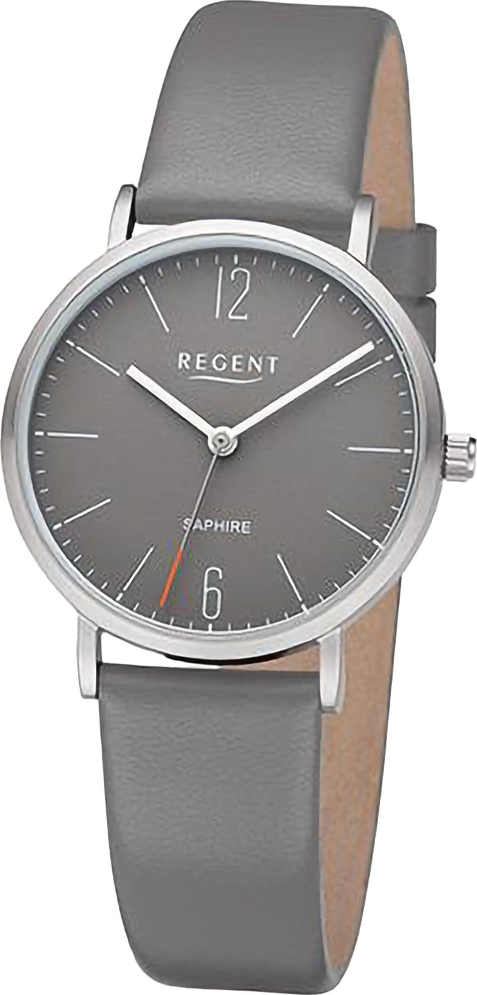 Regent Quarzuhr Regent Damen Armbanduhr Analog, Damen Armbanduhr rund,  extra groß (ca. 32mm), Lederarmband | Quarzuhren
