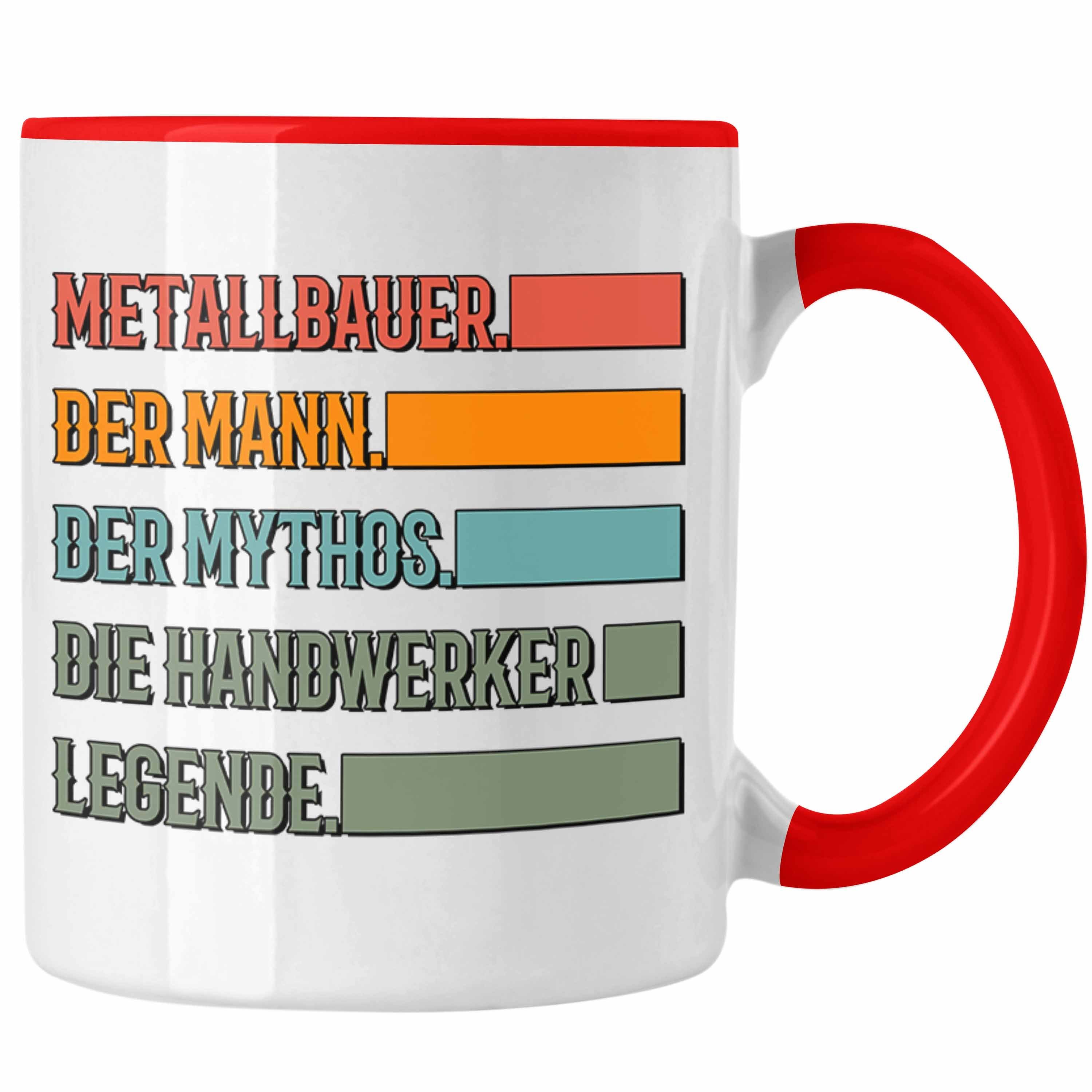 Trendation Tasse Schweißen Tasse Geschenk Schmied Schweißer Geschenkidee Spruch Metallb Rot