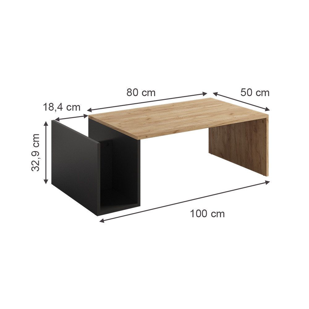 Vicco Couchtisch Avento, Goldkraft Eiche/Anthrazit, 100 günstig online kaufen