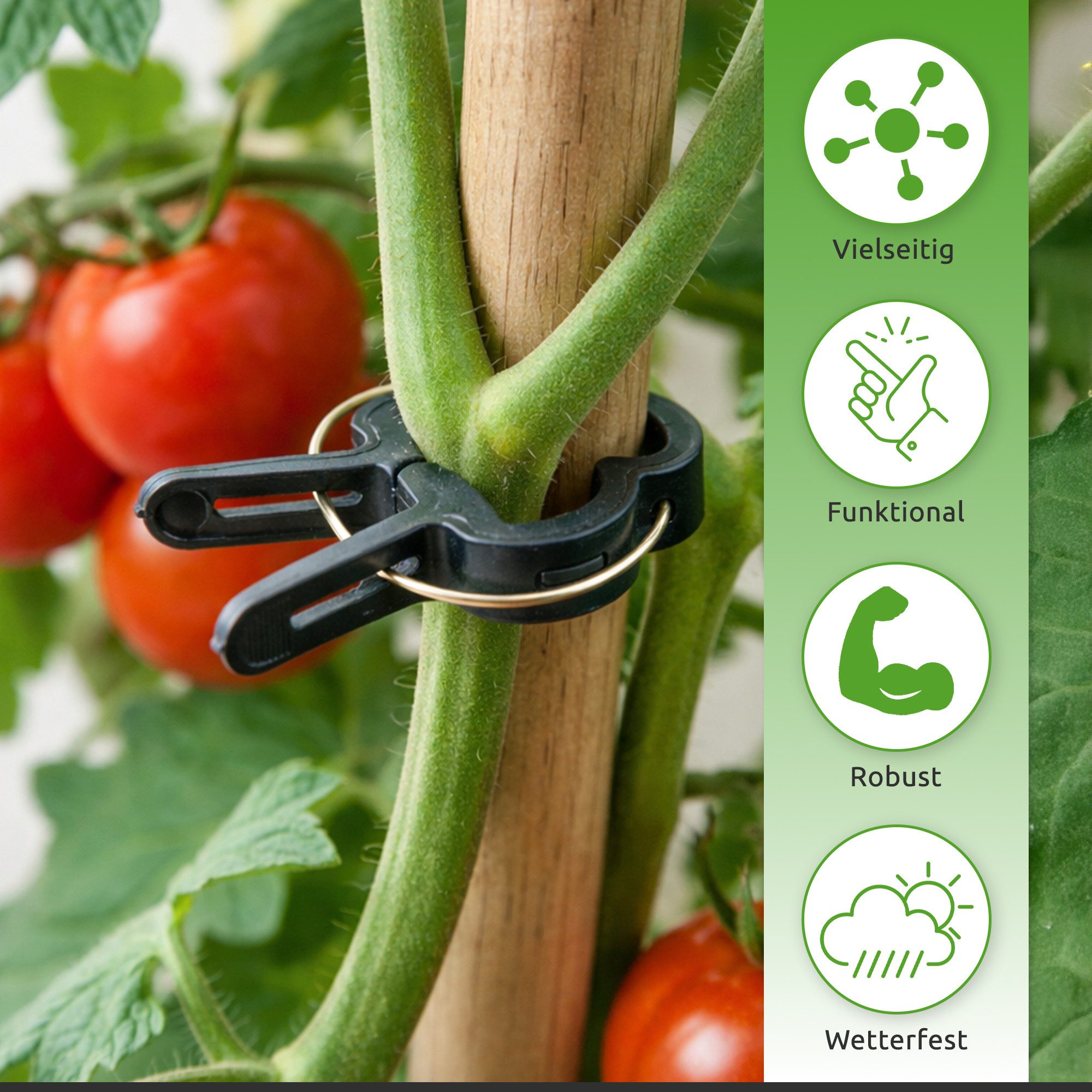 ECENCE Gartenpflege-Set 60x Pflanzenclips klein Pflanzenklammern für