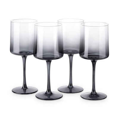 Navaris Weinglas grau getönte Weingläser 4er-Set Farbige Weingläser mit Stiel, Glas