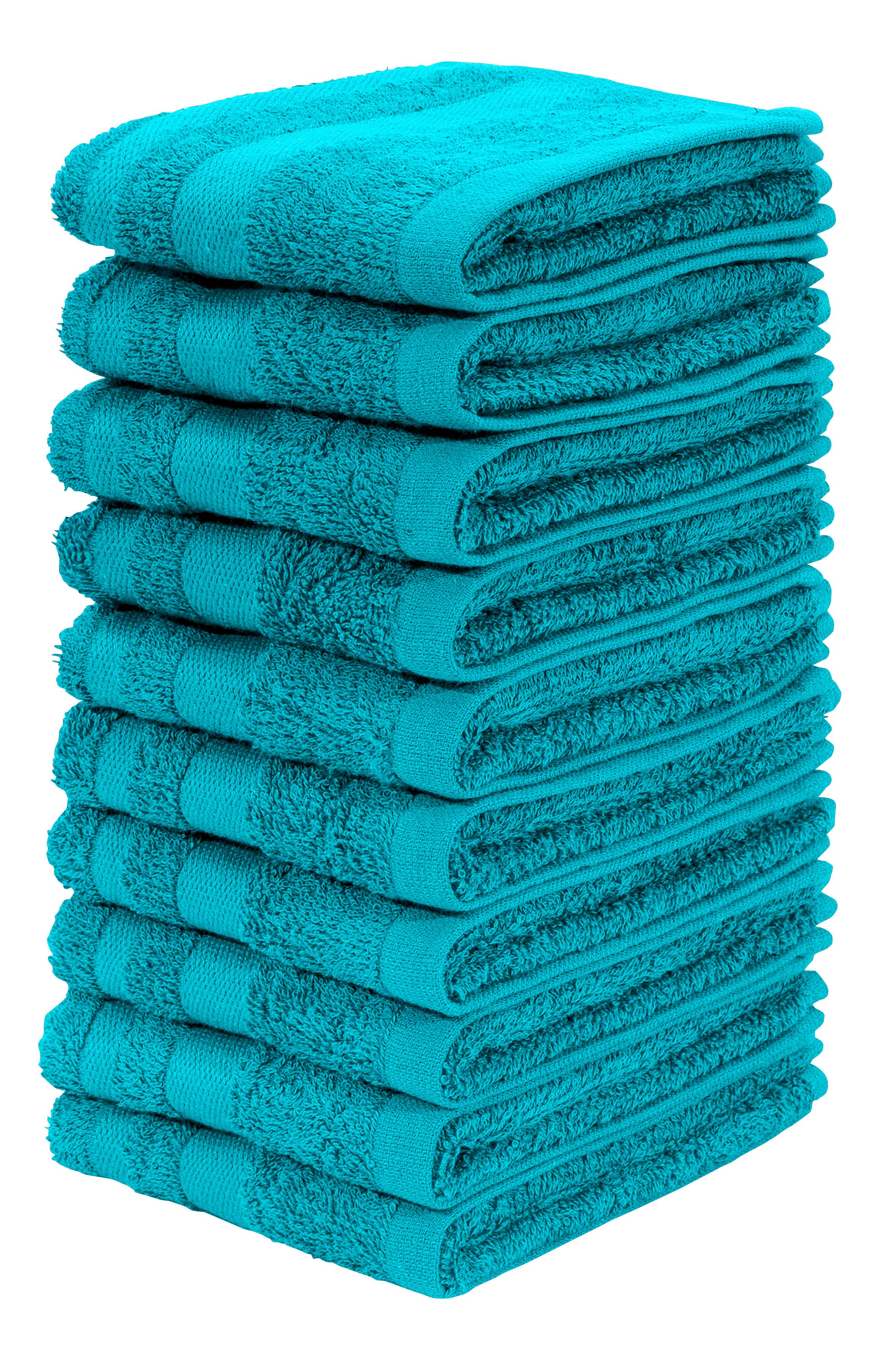 OTTO home Waschlappen Vanessa, 10 Seiftücher, 30x30cm, in Standard- und Premium-Qualität, (Set, 10-St), Handtücher mit Bordüre, 100% Baumwolle, einfarbig, weich