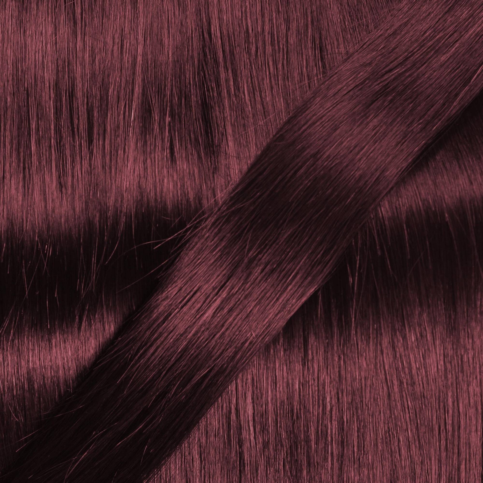hair2heart Echthaar-Extension Premium 60cm Violett Nanoring Extensions #55/66 Hellbraun