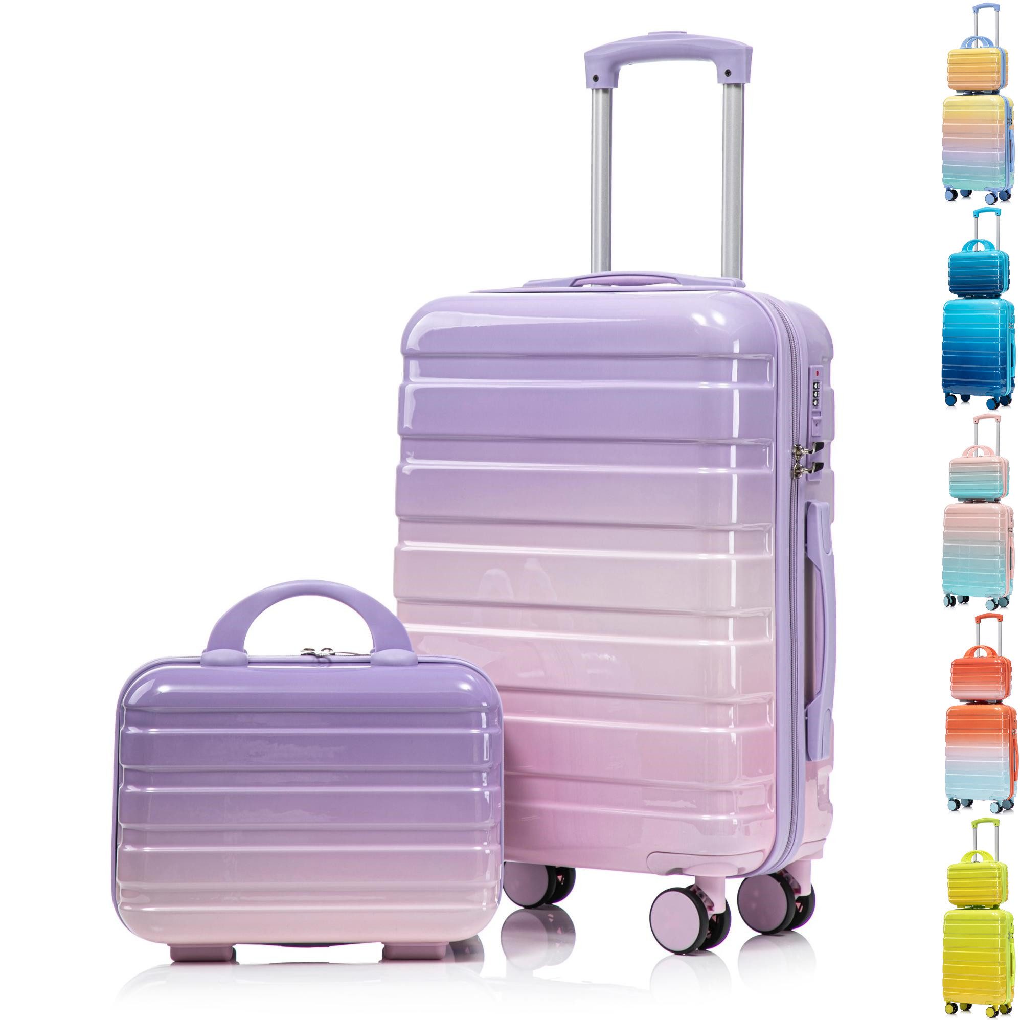 LVHOM Hartschalen-Trolley Handgepäck-Trolley&Koffer 2/4-St.14"/20"/24"/28", leise Rädern für Tour, Geschäftstrip, Familienurlaub, längere Erkundungen, Flughafentransfers