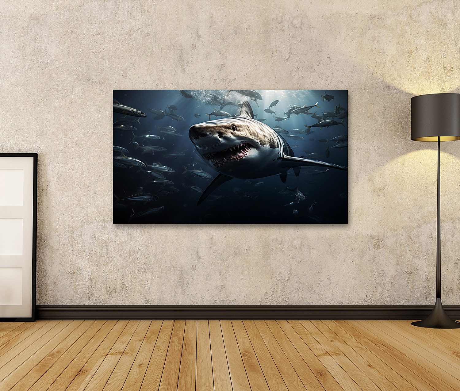 islandburner Leinwandbild Nahaufnahme Weißer Hai Bilder günstig online kaufen