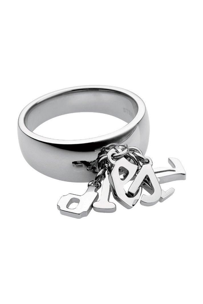 Diesel Fingerring DX0073040510, aus Edelstahl, Silber, Größe 59 (18,8mm)