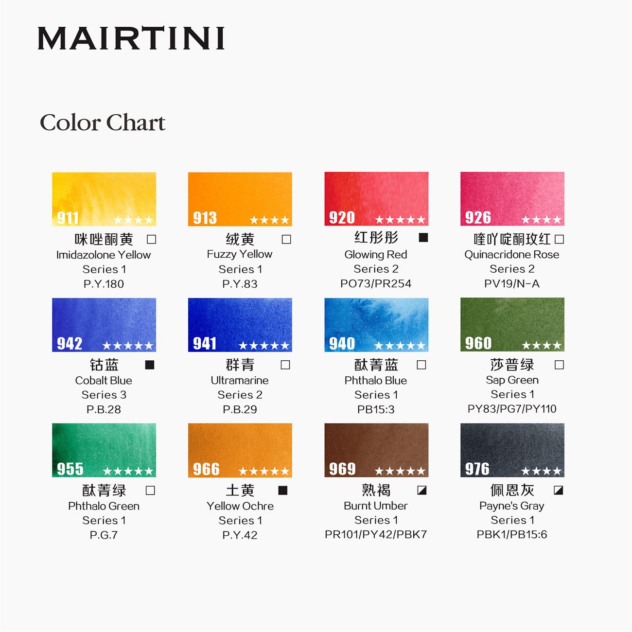Mairtini Aquarellfarbe Set - Premium 12 / 24 / 36 Farben in halben Näpfchen, Hochwertige Profi-Farben in eleganter Metall- oder Holzbox