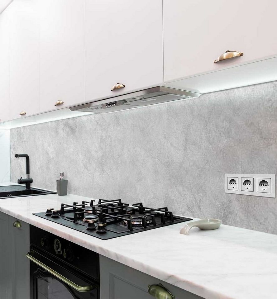 Thumbnail - MyMaxxi Dekorationsfolie Küchenrückwand selbstklebend Beton in Marmor Optik Spritzschutz Folie, (Weisser Beton, 1St.}, K...