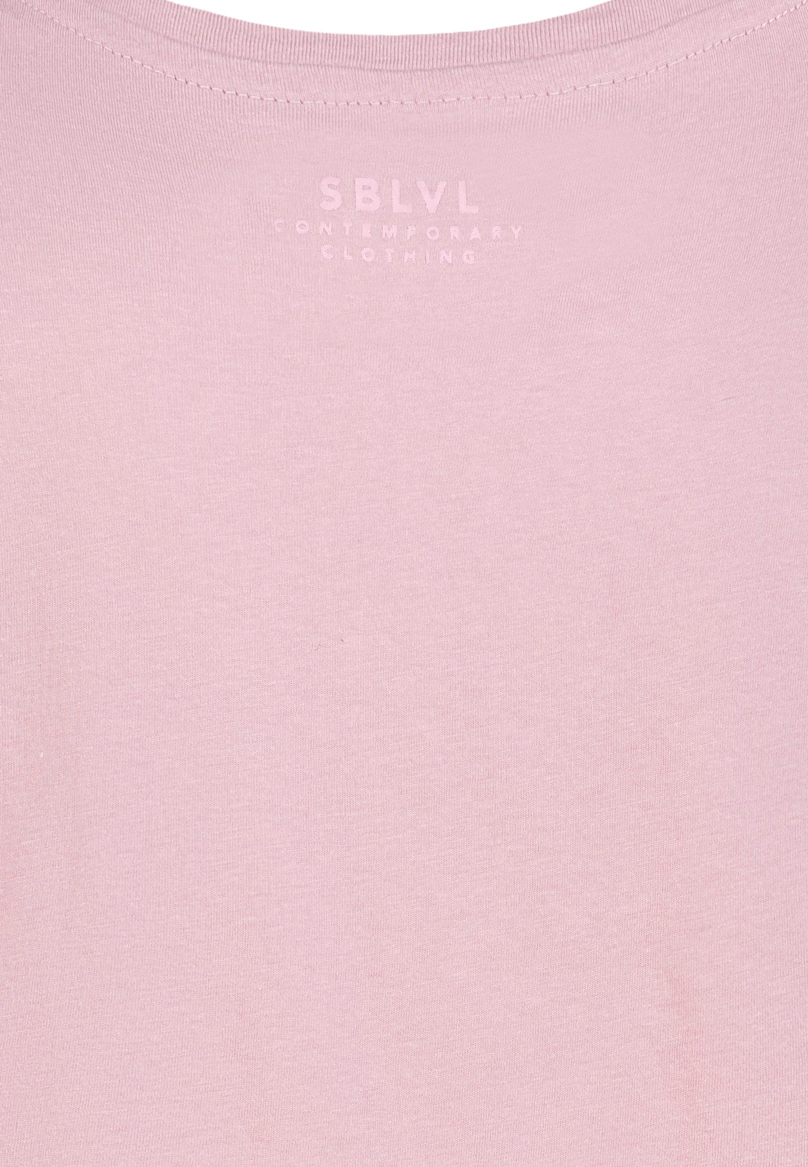 SUBLEVEL T-Shirt Minimalistischer Schriftzug Rundhals Kurzarm Locker für Damen (1-tlg) Baumwolle Normal Fit Rundhals Kurzarm Spruch atmungsaktiv