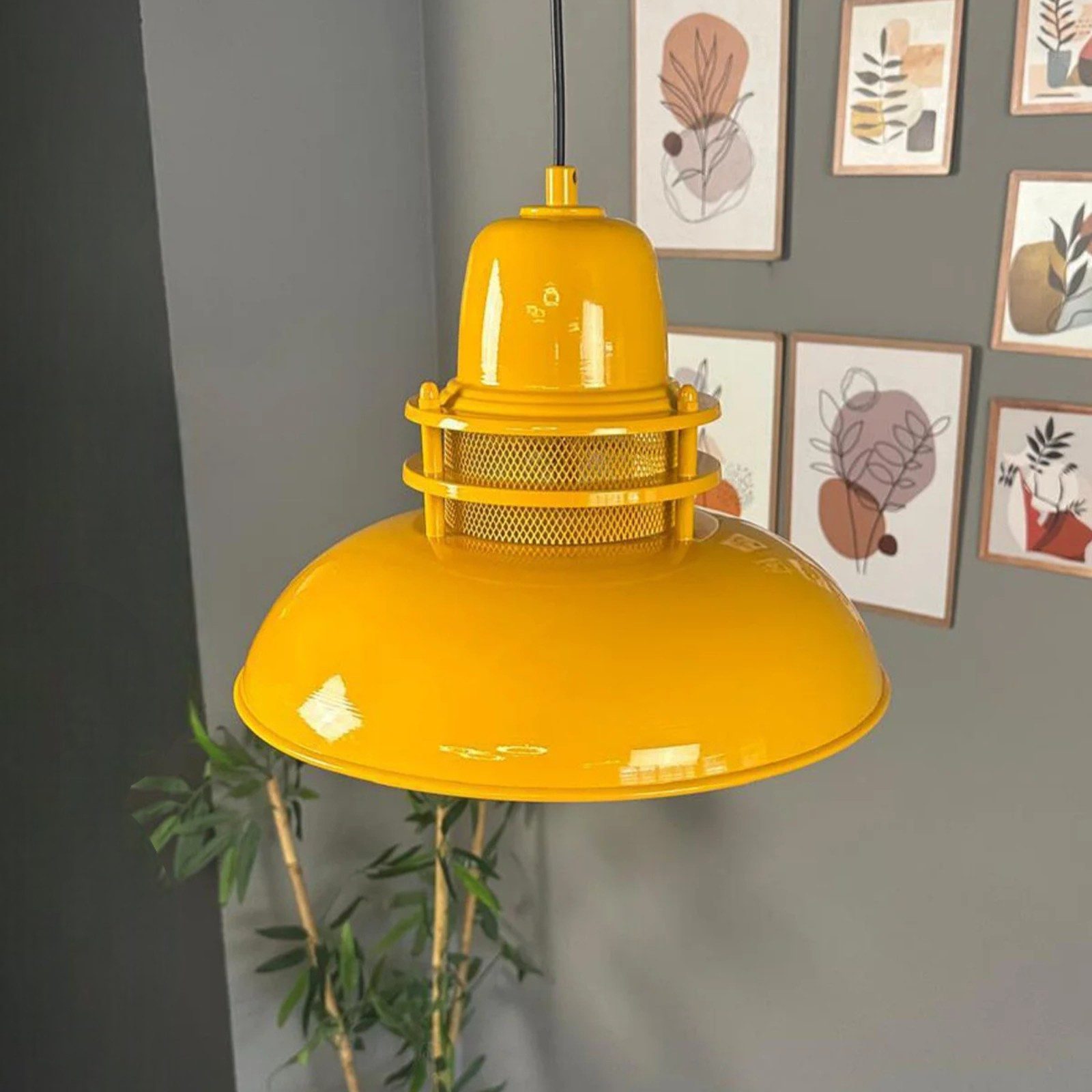 Bamyum Pendelleuchte Bamyum Hängelampe Metall Ø34 cm E27 Retro Lampe, ohne Leuchtmittel – Bild 5 von 5