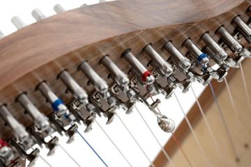 Classic Cantabile Konzertgitarre Keltische Harfe 22 Saiten, Inkl. Tasche, 2 Stimmschlüssel & Ersatzsaiten, Celtic Harp aus Walnussholz- Es-Dur gestimmt - Mit Halbtonmechanik