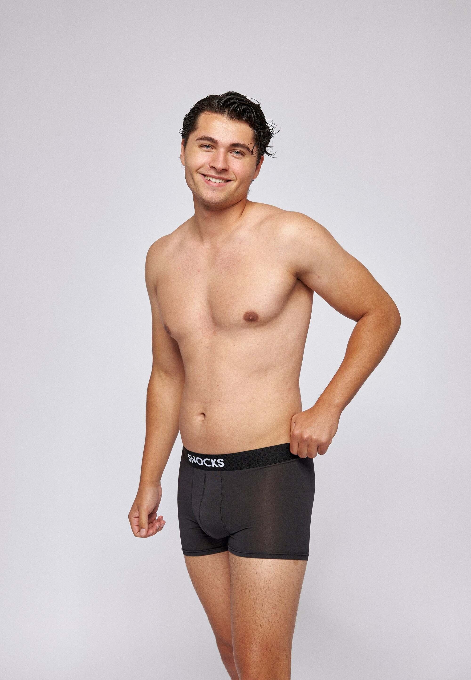 (3-St) Boxershorts SNOCKS tragen aus 95% besonders Modal, zu Lenzing und angenehm weich Schwarz