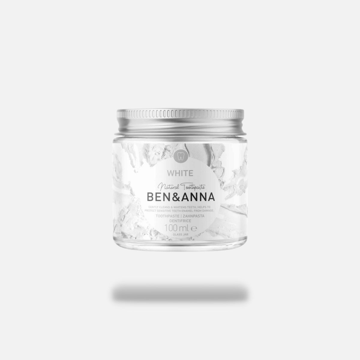Ben & Anna Körperpflegemittel Vegane Naturkosmetik Zahnpasta im Glas - White