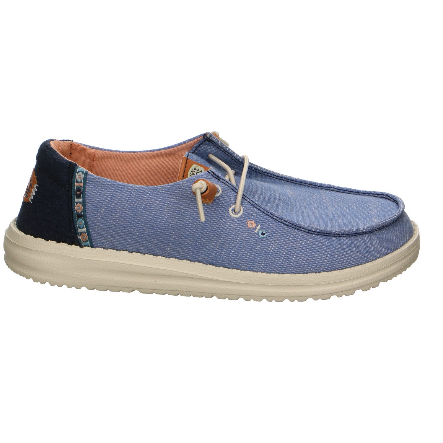 Hey Dude Wendy Chambray Boho Leinen-Stoff Slipper blau Slipper