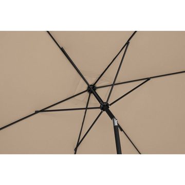Uniprodo Sonnenschirm Gartenschirm taupe rechteckig 200 x 300 cm neigbar