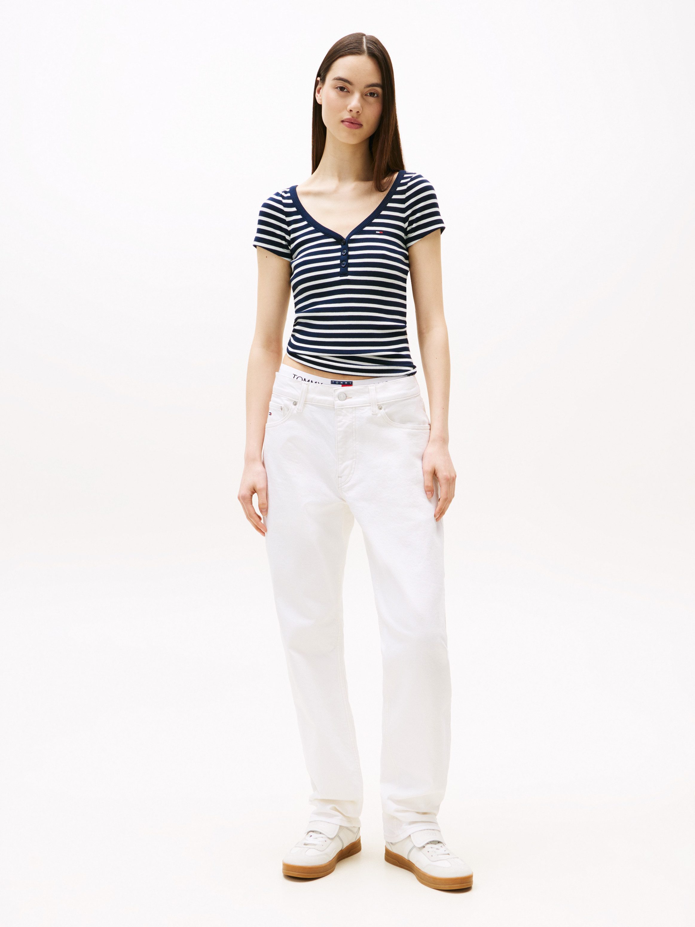 Tommy Jeans Kurzarmshirt TJW SLIM HENLEY WAFFLE SS günstig online kaufen