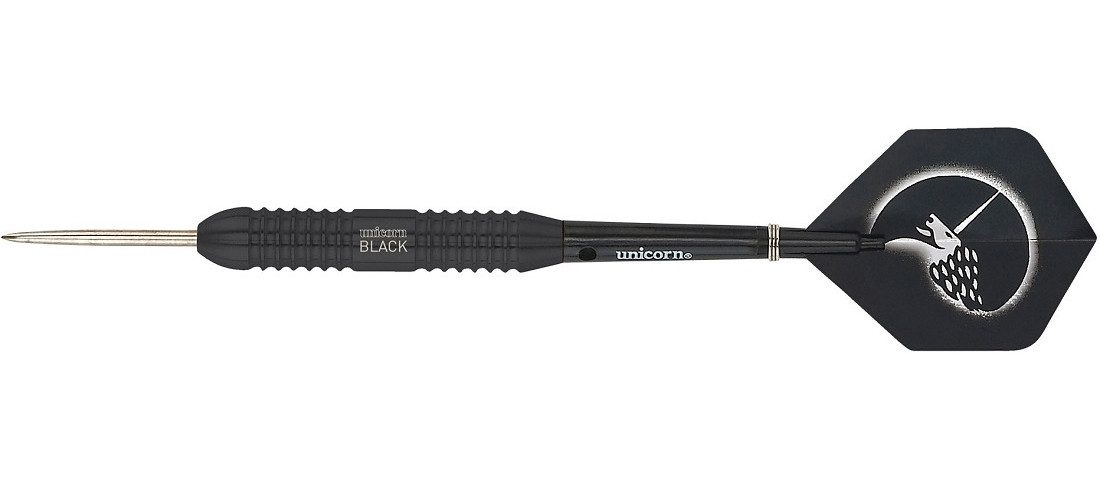unicorn Dartpfeil Unicorn Core Plus Black Steel Darts, 22g, Messing, Komplettsatz